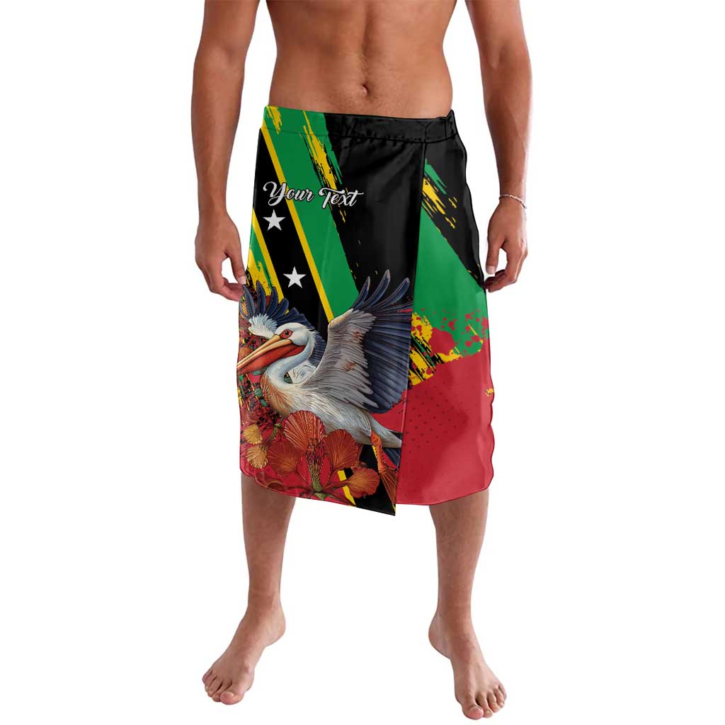 Personalized Saint Kitts and Nevis Pelican Lavalava Royal Poinciana Flowers - Wonder Print Shop
