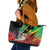 Saint Kitts and Nevis Pelican Leather Tote Bag Royal Poinciana Flowers - Wonder Print Shop