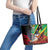 Saint Kitts and Nevis Pelican Leather Tote Bag Royal Poinciana Flowers - Wonder Print Shop
