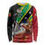 Personalized Saint Kitts and Nevis Pelican Long Sleeve Shirt Royal Poinciana Flowers - Wonder Print Shop