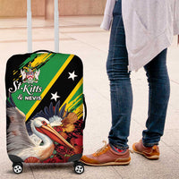 Saint Kitts and Nevis Pelican Luggage Cover Royal Poinciana Flowers - Wonder Print Shop