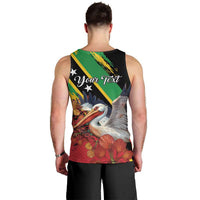 Personalized Saint Kitts and Nevis Pelican Men Tank Top Royal Poinciana Flowers - Wonder Print Shop
