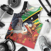 Personalized Saint Kitts and Nevis Pelican Men Tank Top Royal Poinciana Flowers - Wonder Print Shop