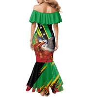 Personalized Saint Kitts and Nevis Pelican Mermaid Dress Royal Poinciana Flowers - Wonder Print Shop