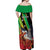 Personalized Saint Kitts and Nevis Pelican Off Shoulder Maxi Dress Royal Poinciana Flowers - Wonder Print Shop
