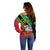 Personalized Saint Kitts and Nevis Pelican Off Shoulder Sweater Royal Poinciana Flowers - Wonder Print Shop