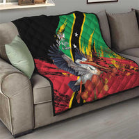 Saint Kitts and Nevis Pelican Quilt Royal Poinciana Flowers - Wonder Print Shop
