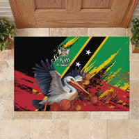 Saint Kitts and Nevis Pelican Rubber Doormat Royal Poinciana Flowers - Wonder Print Shop