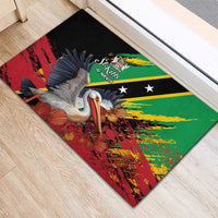 Saint Kitts and Nevis Pelican Rubber Doormat Royal Poinciana Flowers - Wonder Print Shop