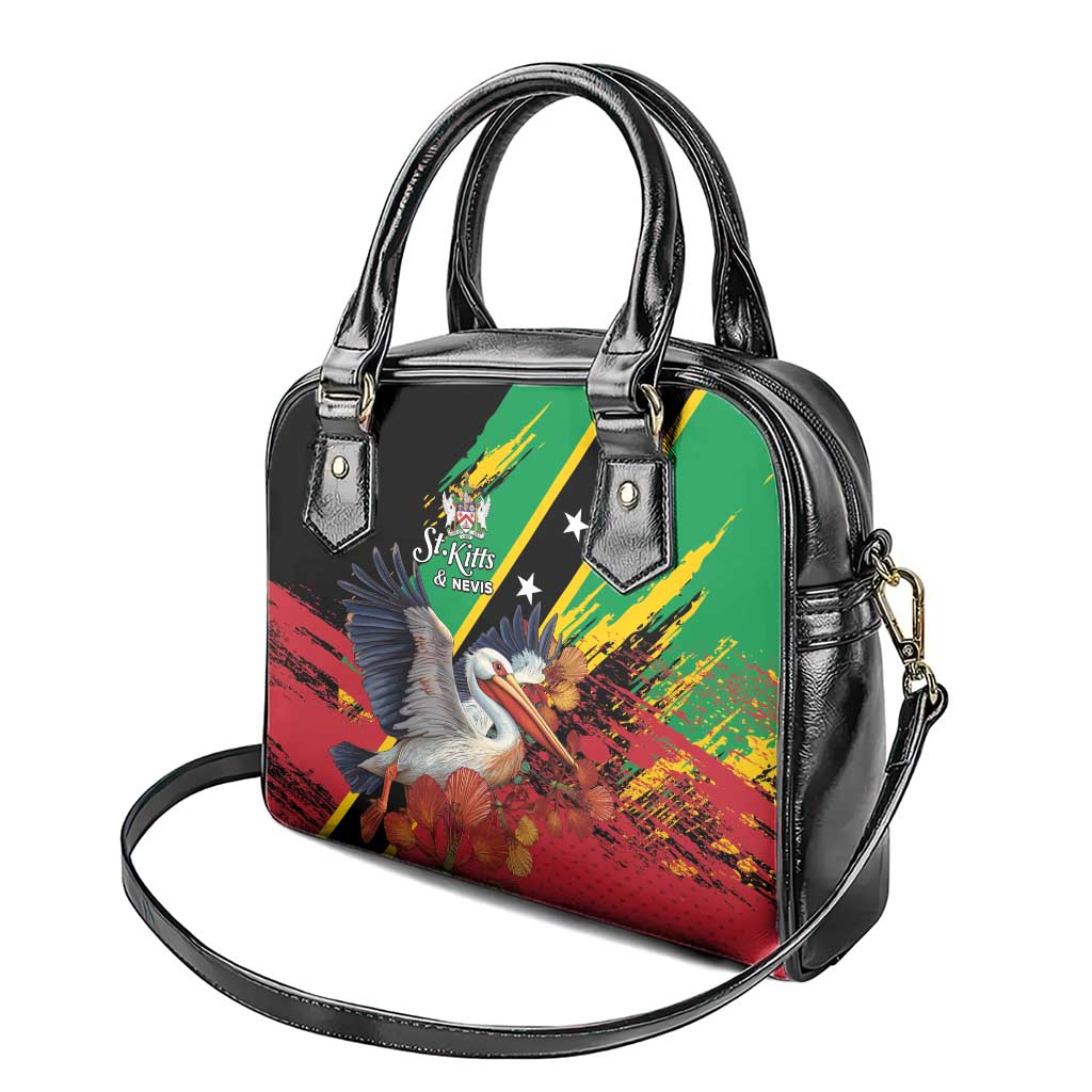 Saint Kitts and Nevis Pelican Shoulder Handbag Royal Poinciana Flowers - Wonder Print Shop