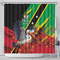 Saint Kitts and Nevis Pelican Shower Curtain Royal Poinciana Flowers - Wonder Print Shop