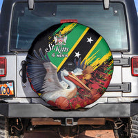Saint Kitts and Nevis Pelican Spare Tire Cover Royal Poinciana Flowers - Wonder Print Shop