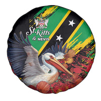 Saint Kitts and Nevis Pelican Spare Tire Cover Royal Poinciana Flowers - Wonder Print Shop