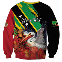 Personalized Saint Kitts and Nevis Pelican Sweatshirt Royal Poinciana Flowers - Wonder Print Shop
