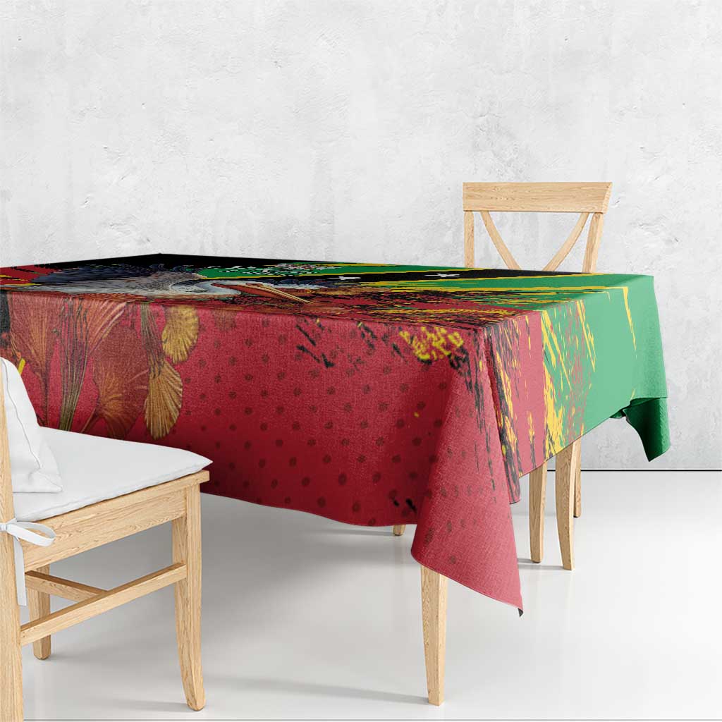 Saint Kitts and Nevis Pelican Tablecloth Royal Poinciana Flowers - Wonder Print Shop