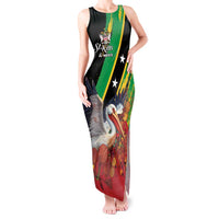 Personalized Saint Kitts and Nevis Pelican Tank Maxi Dress Royal Poinciana Flowers - Wonder Print Shop