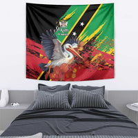 Saint Kitts and Nevis Pelican Tapestry Royal Poinciana Flowers - Wonder Print Shop