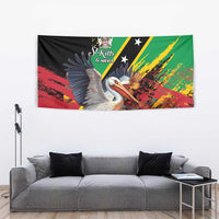 Saint Kitts and Nevis Pelican Tapestry Royal Poinciana Flowers - Wonder Print Shop
