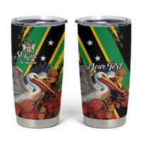 Personalized Saint Kitts and Nevis Pelican Tumbler Cup Royal Poinciana Flowers - Wonder Print Shop
