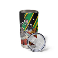 Personalized Saint Kitts and Nevis Pelican Tumbler Cup Royal Poinciana Flowers - Wonder Print Shop