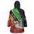 Personalized Saint Kitts and Nevis Pelican Wearable Blanket Hoodie Royal Poinciana Flowers - Wonder Print Shop