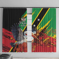 Saint Kitts and Nevis Pelican Window Curtain Royal Poinciana Flowers - Wonder Print Shop