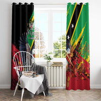 Saint Kitts and Nevis Pelican Window Curtain Royal Poinciana Flowers - Wonder Print Shop