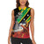 Personalized Saint Kitts and Nevis Pelican Women Sleeveless Polo Shirt Royal Poinciana Flowers - Wonder Print Shop