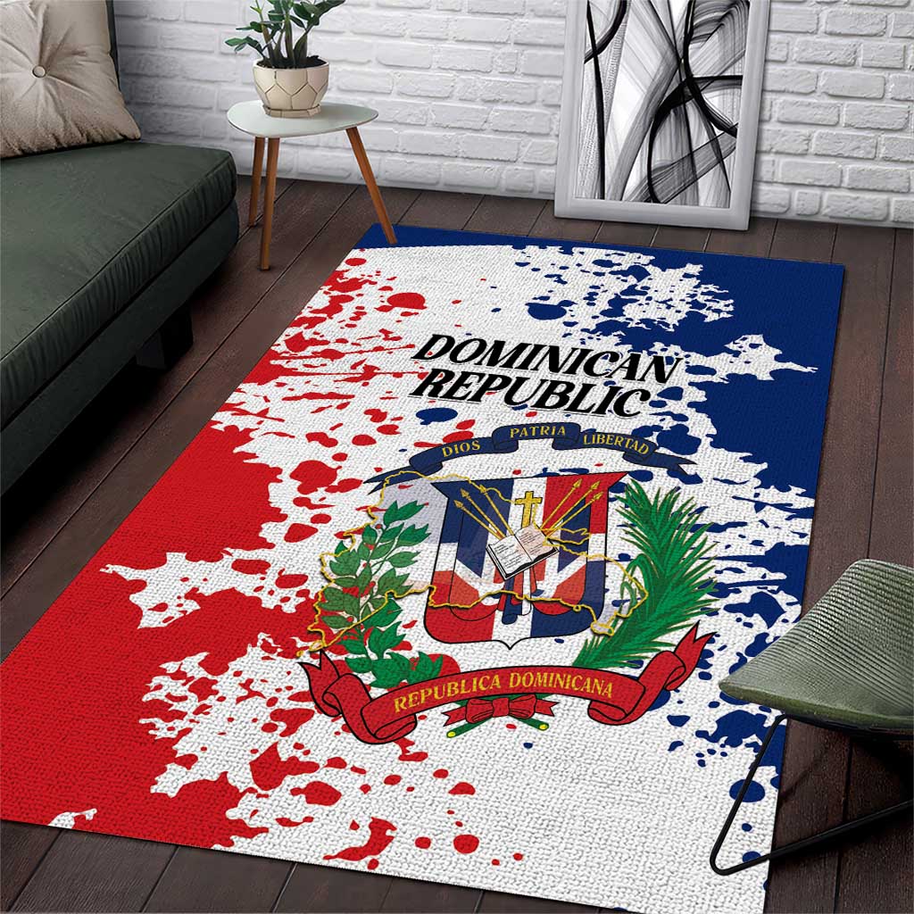 Dominican Republic Restoration Day Area Rug Coat Of Arms Flag Colors - Wonder Print Shop