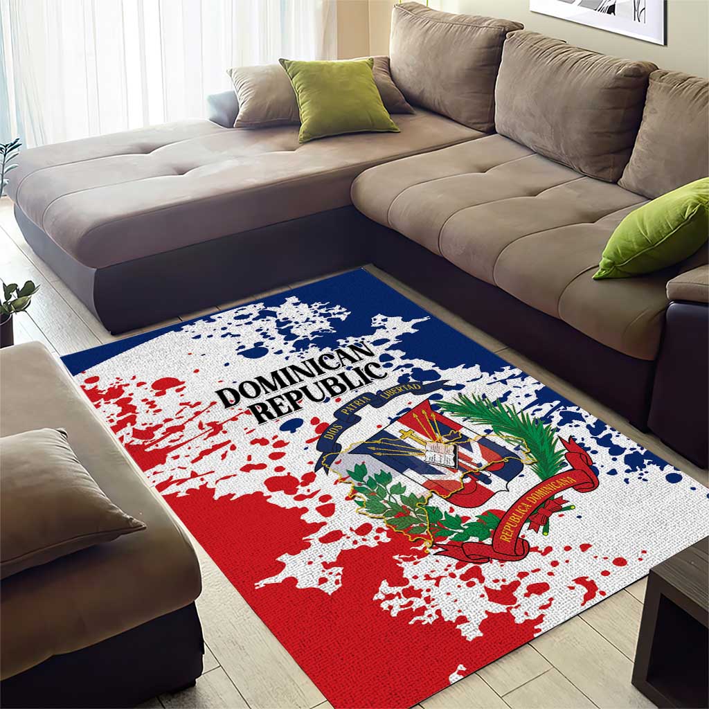 Dominican Republic Restoration Day Area Rug Coat Of Arms Flag Colors - Wonder Print Shop