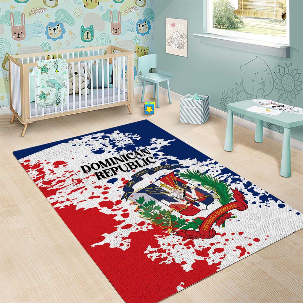 Dominican Republic Restoration Day Area Rug Coat Of Arms Flag Colors - Wonder Print Shop