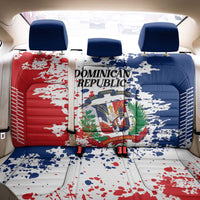 Dominican Republic Restoration Day Back Car Seat Cover Coat Of Arms Flag Colors - Wonder Print Shop
