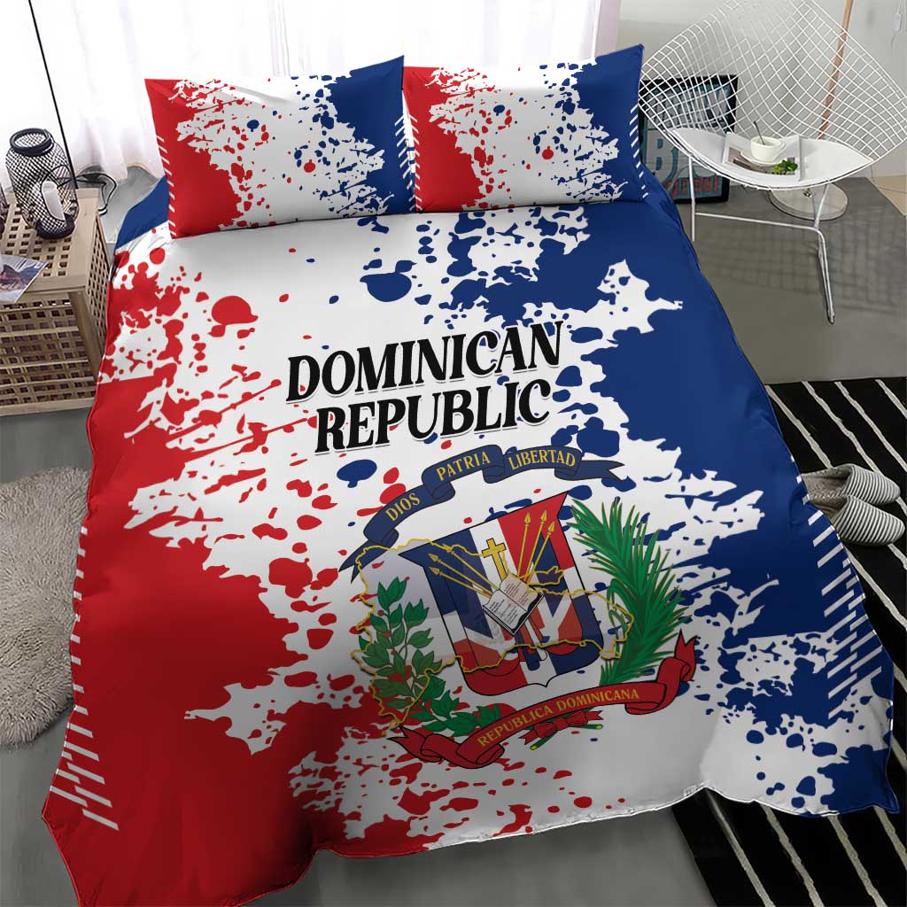 Dominican Republic Restoration Day Bedding Set Coat Of Arms Flag Colors - Wonder Print Shop