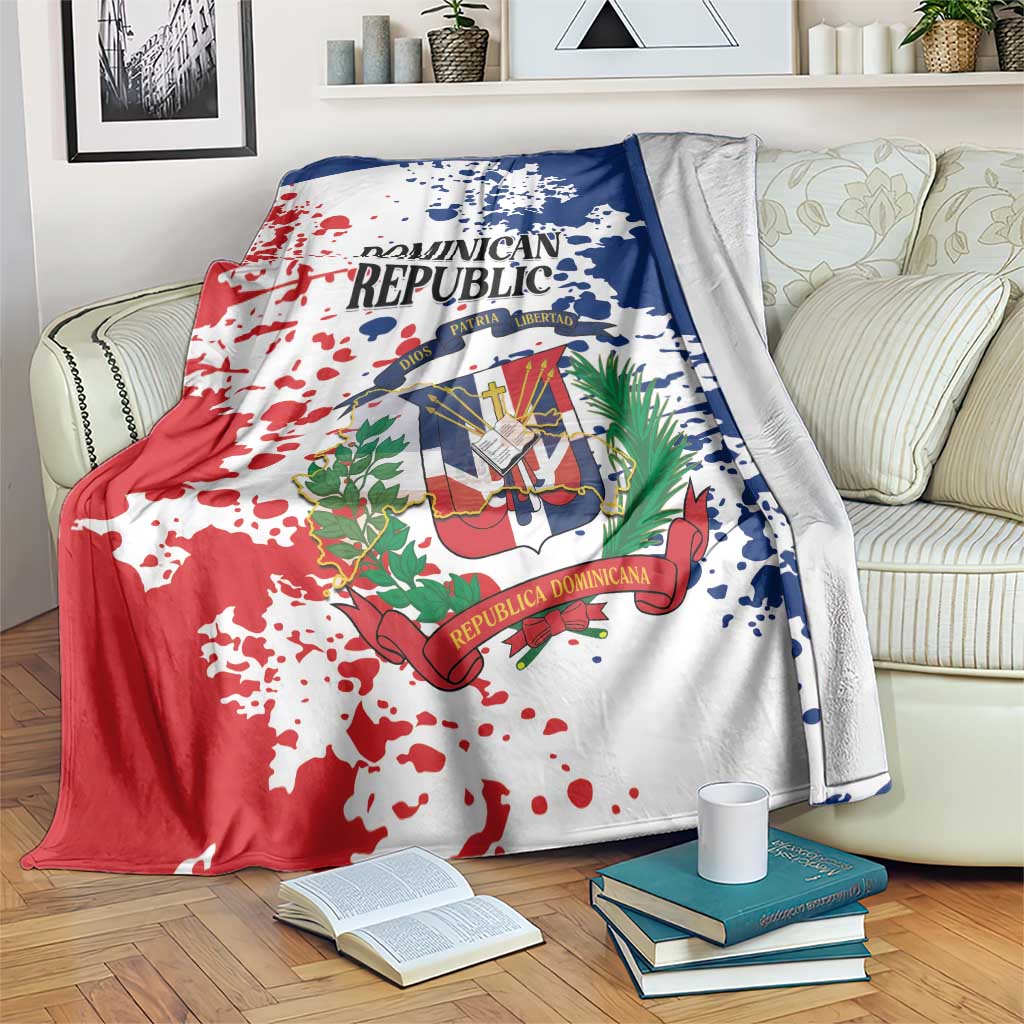 Dominican Republic Restoration Day Blanket Coat Of Arms Flag Colors - Wonder Print Shop