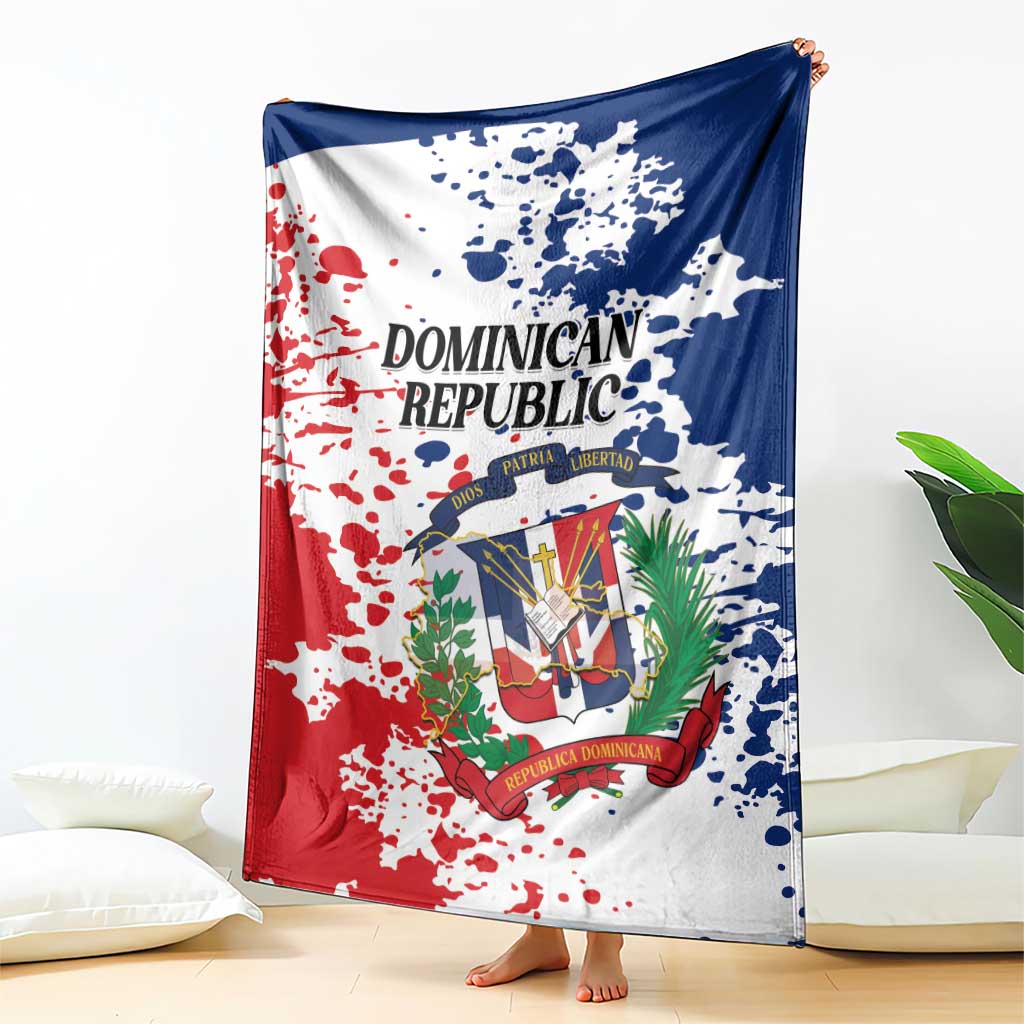 Dominican Republic Restoration Day Blanket Coat Of Arms Flag Colors - Wonder Print Shop