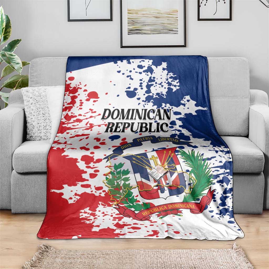 Dominican Republic Restoration Day Blanket Coat Of Arms Flag Colors - Wonder Print Shop