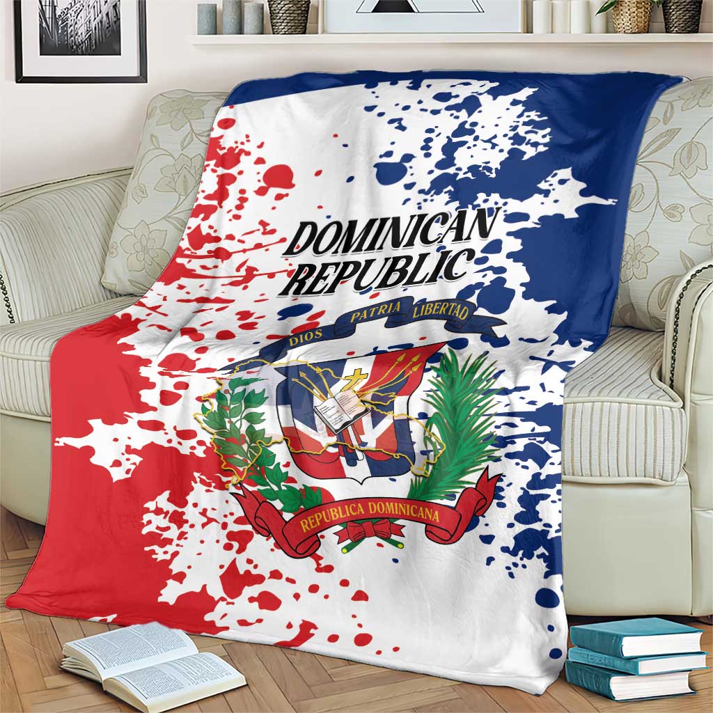 Dominican Republic Restoration Day Blanket Coat Of Arms Flag Colors - Wonder Print Shop
