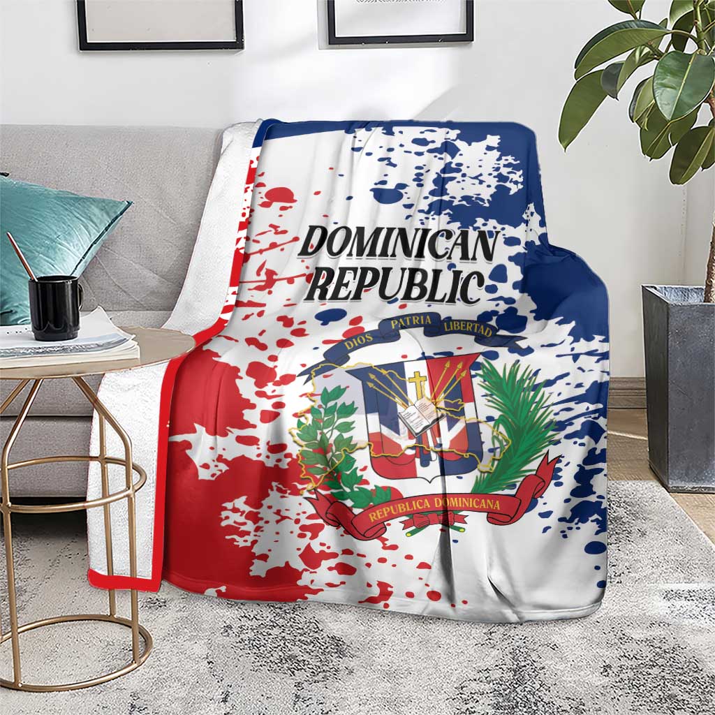 Dominican Republic Restoration Day Blanket Coat Of Arms Flag Colors - Wonder Print Shop