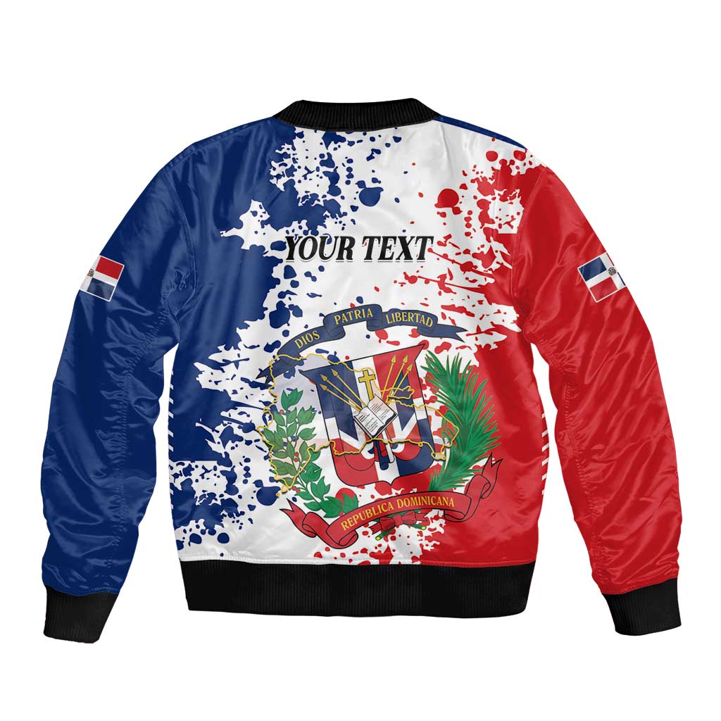 Personalized Dominican Republic Restoration Day Bomber Jacket Coat Of Arms Flag Colors - Wonder Print Shop
