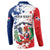 Personalized Dominican Republic Restoration Day Button Sweatshirt Coat Of Arms Flag Colors - Wonder Print Shop