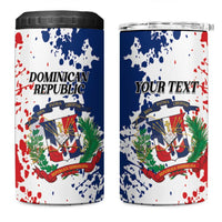Personalized Dominican Republic Restoration Day 4 in 1 Can Cooler Tumbler Coat Of Arms Flag Colors - Wonder Print Shop