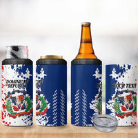 Personalized Dominican Republic Restoration Day 4 in 1 Can Cooler Tumbler Coat Of Arms Flag Colors - Wonder Print Shop