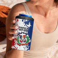 Personalized Dominican Republic Restoration Day 4 in 1 Can Cooler Tumbler Coat Of Arms Flag Colors - Wonder Print Shop