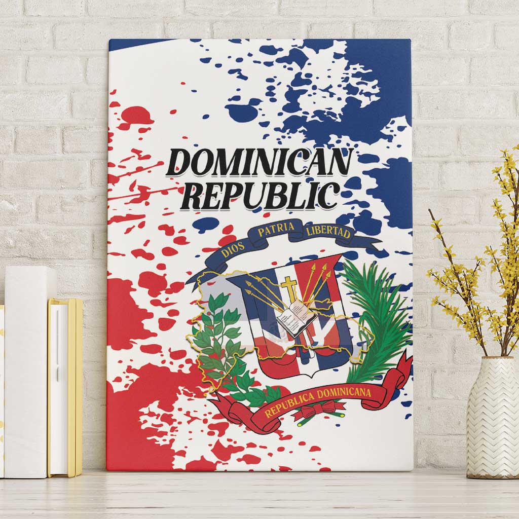 Dominican Republic Restoration Day Canvas Wall Art Coat Of Arms Flag Colors - Wonder Print Shop