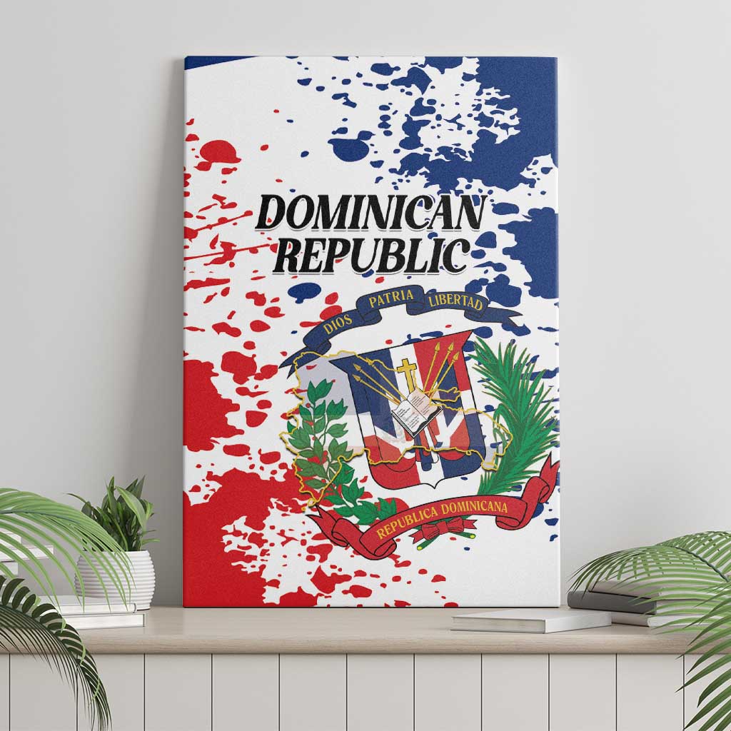 Dominican Republic Restoration Day Canvas Wall Art Coat Of Arms Flag Colors - Wonder Print Shop