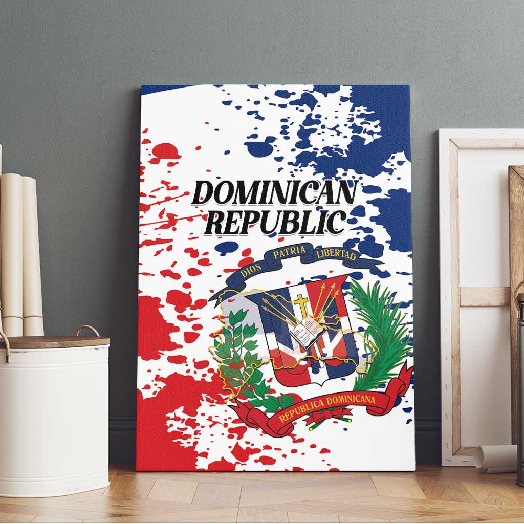 Dominican Republic Restoration Day Canvas Wall Art Coat Of Arms Flag Colors - Wonder Print Shop
