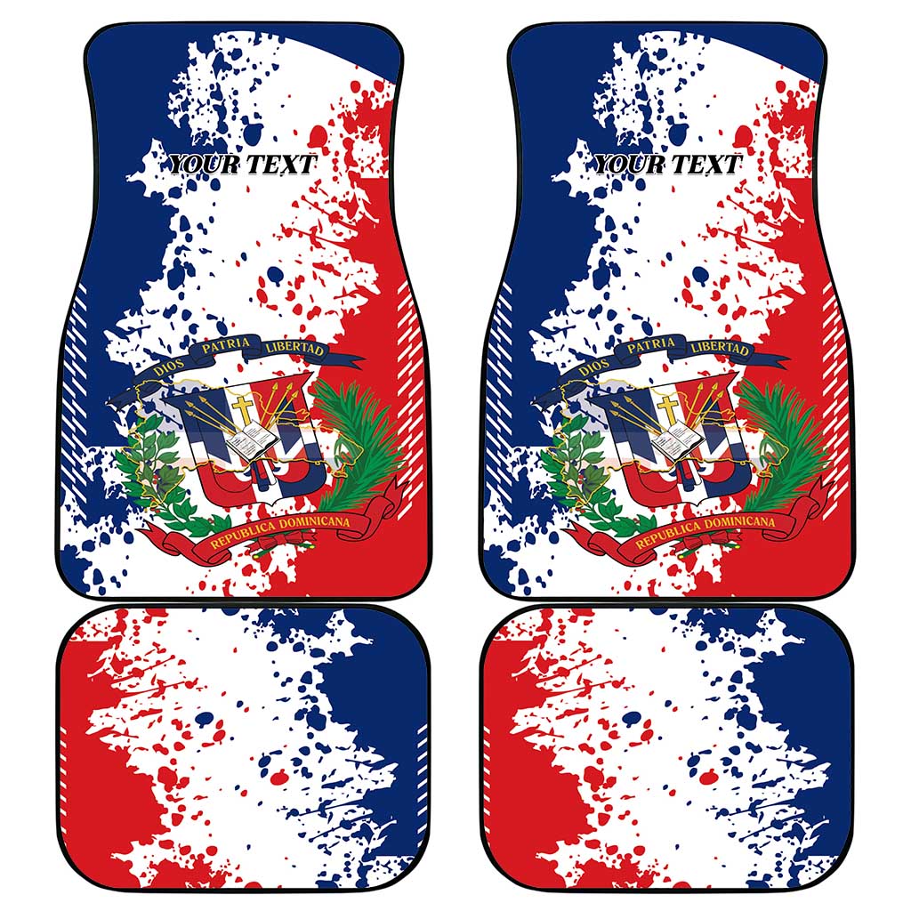 Dominican Republic Restoration Day Car Mats Coat Of Arms Flag Colors - Wonder Print Shop