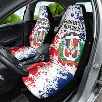 Dominican Republic Restoration Day Car Seat Cover Coat Of Arms Flag Colors - Wonder Print Shop