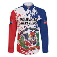 Personalized Dominican Republic Restoration Day Family Matching Mermaid Dress and Hawaiian Shirt Coat Of Arms Flag Colors - Wonder Print Shop