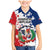 Personalized Dominican Republic Restoration Day Family Matching Mermaid Dress and Hawaiian Shirt Coat Of Arms Flag Colors - Wonder Print Shop